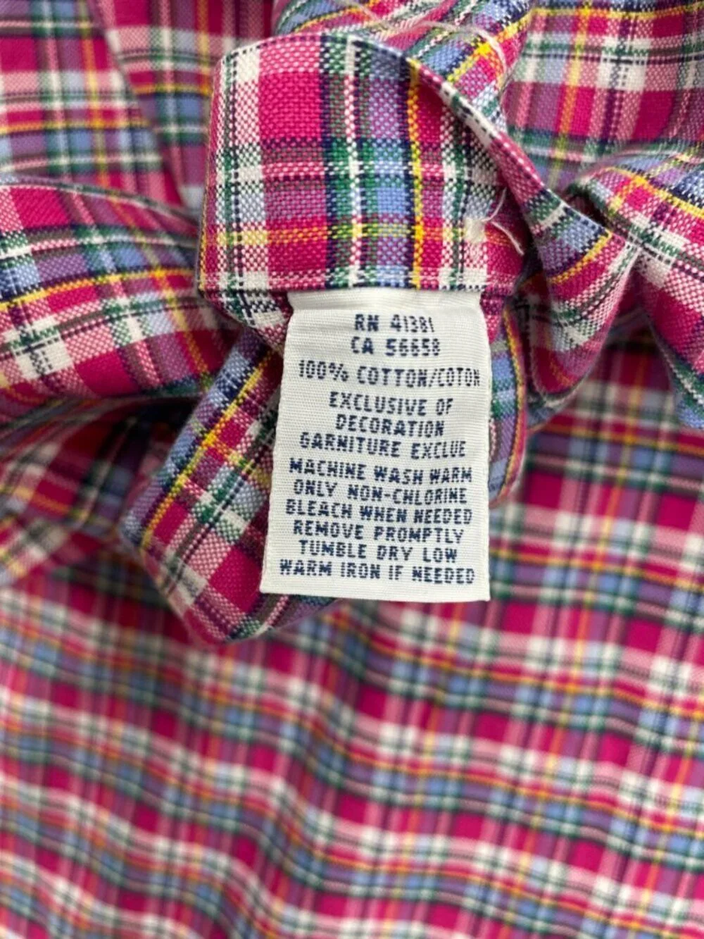 Ralph Lauren Button Down Shirt Pink Blue Plaid Pony Logo Men's 2XB XXL Big Man